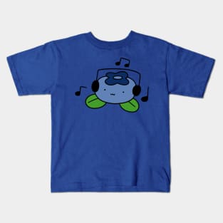Bluberry with Headphones Kids T-Shirt
